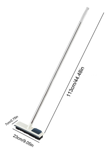 Cepillo For Fregar Pisos I Con Mango Largo, Raspador 2 En 1