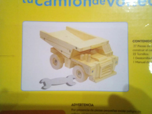 Camión Volteo Para Armar Y Pintar De Madera Y Colorear