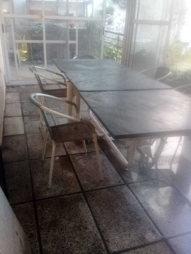 Mesa De Jardín Hierro Y Piedra