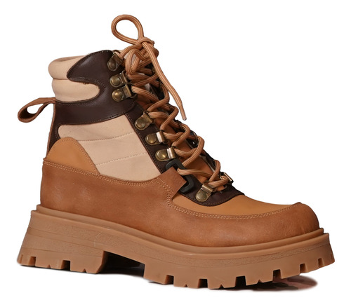 Borcegos Botas High Suela Goma Mujer Cuero Vacuno Saratoga