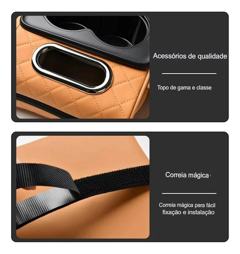 Almofada Apoio De Braço Para Carro Com 2 Porta Copos Console