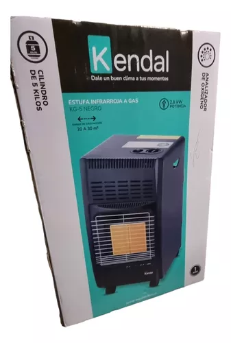 Estufa Infrarroja Gas 5 Kilos Kendal Kg5 30mt2 2.8kw Negra