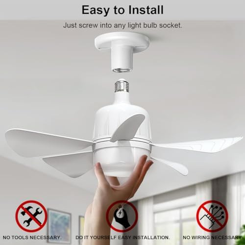 Ventilador De Techo De 18 Pulgadas Con Luz, Base E26 Atornil