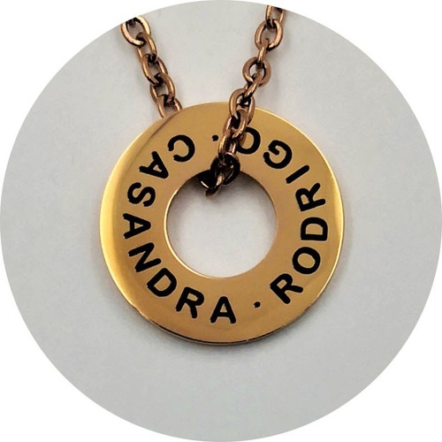 Imagen 1 de 7 de Collar Acero Inox Dije Grabado Láser Personalizado 1020