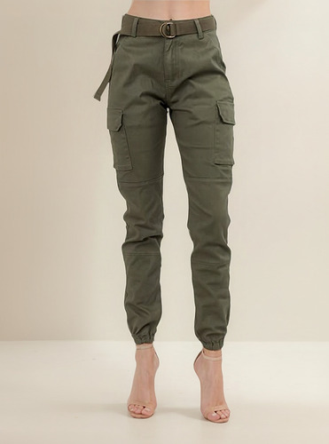 Pantalones Tipo Jogger Cargo De Cintura Alta R Para Mujer, D