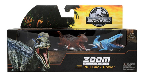 Jurassic World Zoom Riders Poder De Tracción Trasera 3pack