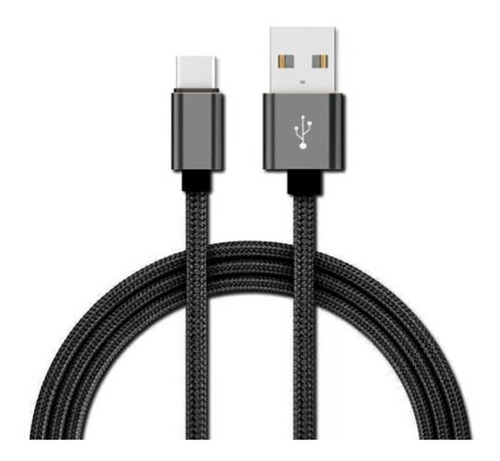 Cable Usb A Tipo C 100cm Negro Datos + Carga 2.4a Etheos