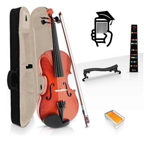 Violin 3/4 Laminado Estudiante  Divarius   Natural Briilo