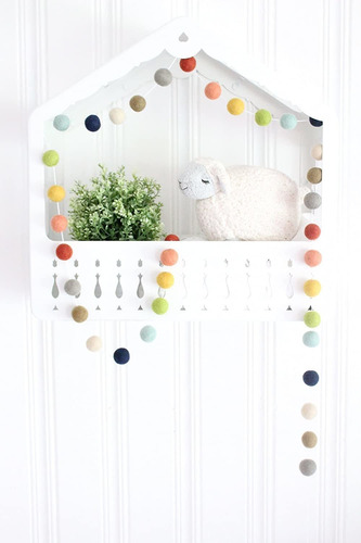 Farm To Table Adjustable Handmade Felt Ball Garland By She