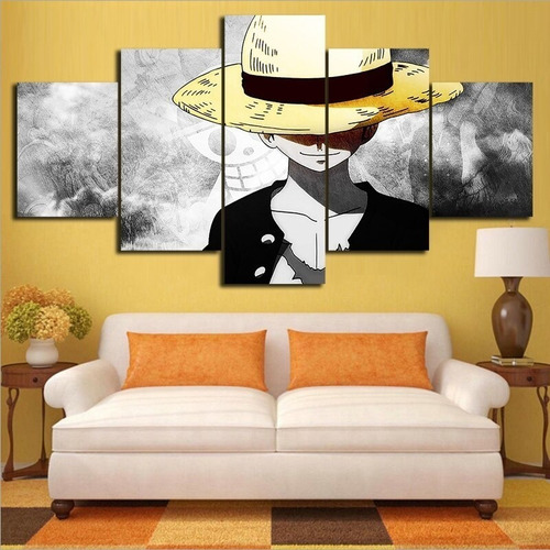 5 Cuadros Decorativos One Piece Luffy Anime 150x80cm 