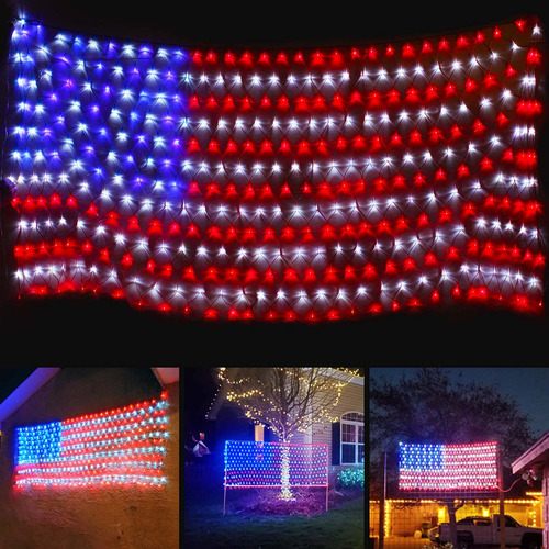 Luces De Bandera Estadounidense De Tamaño Súper Grande, L.