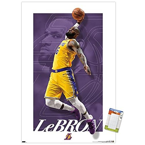 Nba Angeles Lakers-lebron James 21 Póster De Pared, 22...