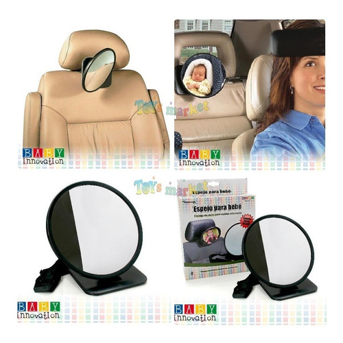 Imagen 4 de 6 de Espejo Retrovisor Grande Auto Para Ver Bebe Baby Innovation