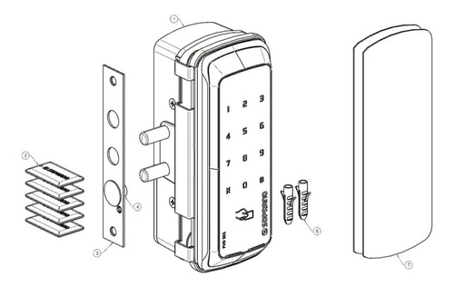 Imagen 6 de 8 de Cerrojo Digital Futura Para Vidrio Soprano