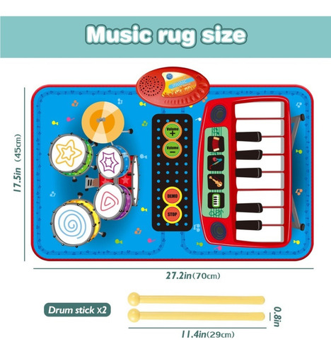 Alfombrillas Musicales Para Bebés 2 En 1: Teclas De Piano Y