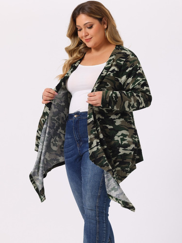 Cárdigan Talla Grande Chaqueta Ensamble Bohemio Con Rayas