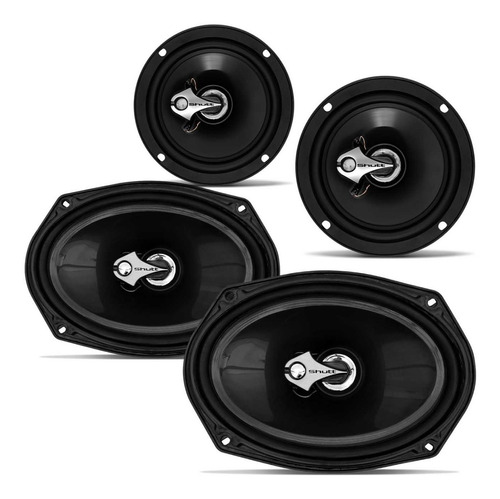 Kit Facil Shutt 6 Pol E 6x9 Pol 380w Rms Grafite 4 Ohms Jogo