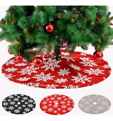 Faldón De Árbol De Navidad Con Estampado De Copos De Nieve D
