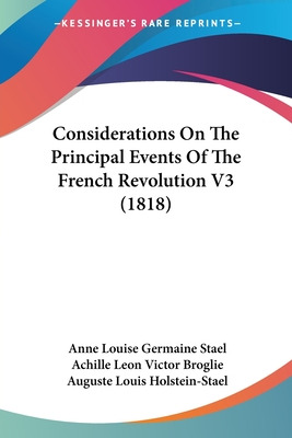 Libro Considerations On The Principal Events Of The Frenc...