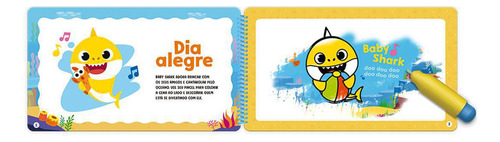 Kit 2 Livros Infantis De Colorir Com Água - Aquabook Baby Shark E Frozen 2