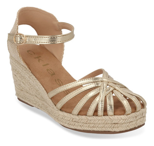 Zapato Alto Pv32222 Textil Forro Fresco Boda Mujer Cuña