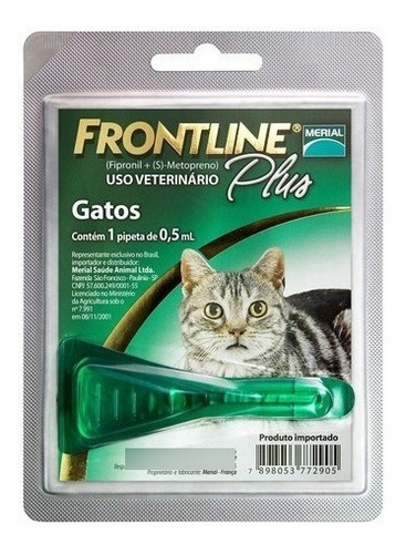 Antipulgas E Carrapatos Frontline Plus Para Gatos Até 10kg