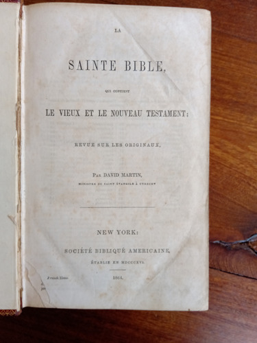 Sainte Bible Vieux Ey Nouveau Tesament Revue David Martin 