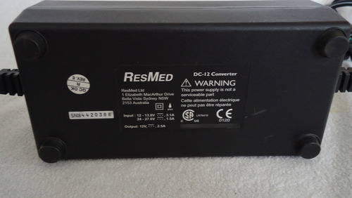 Resmed Dc-12 Cpap Convertidor De Corriente Para Auto (Usado)