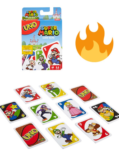 Juego De Cartas Súper Mario Bros Cartas Uno Original 