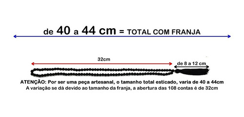 Japamala 108 Repetições Pedra Lava Vulcânica De 6mm - 44cm