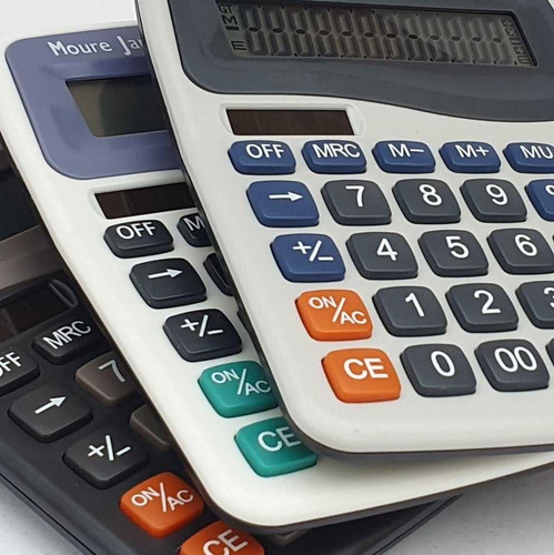 3 Calculadoras Grande C 12 Dig. De Mesa Balcão Escritório Mj