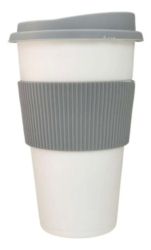 Imagen 2 de 8 de Vaso Térmico Tipo Starbucks + Tapa + Faja 300 Ml Color Dark