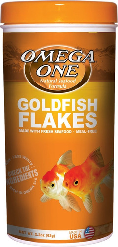 Imagen 1 de 9 de Goldfish Flakes Comida Hojuelas Bailarinas Peces Omega 62g