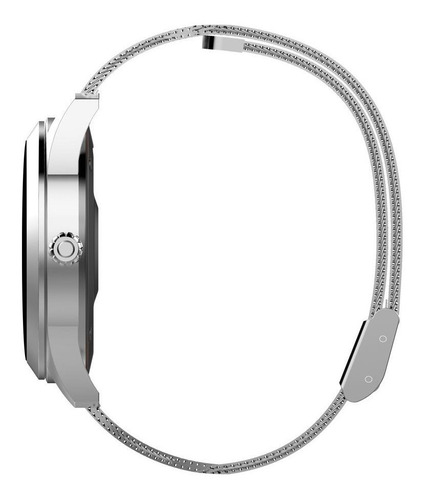 Imagen 2 de 3 de Smartwatch Kingwear KW10 1.04" caja de acero inoxidable plateada, malla plateada de acero inoxidable y bisel plateado