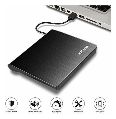 Haiway Unidad Dvd Externa Para Ordenador Negro
