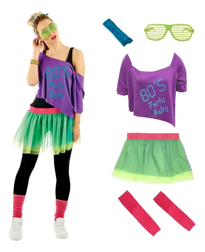 Fun Shack 80s Outfit Para Mujer 80s Costume Accessories Kit