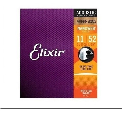 Encordoamento Elixir Violão Aço 11/52 Phosphor Bronze