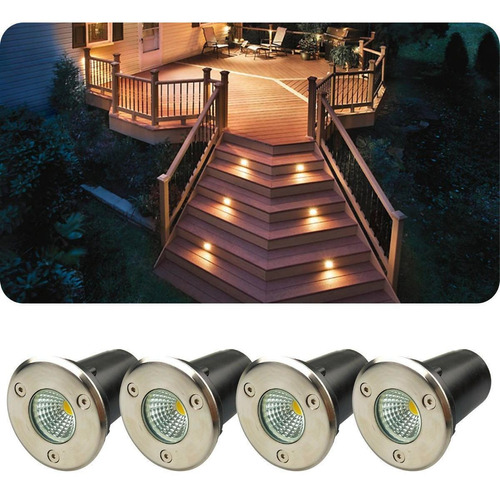 Kit 4 Balizadores Spot Led Cob 3w Ip66 Bivolt Luz Branco