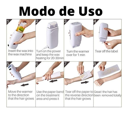 Imagen 6 de 6 de Kit Depilación 6 Ceras 300 Bandas Crema Aclarante Lonchera T