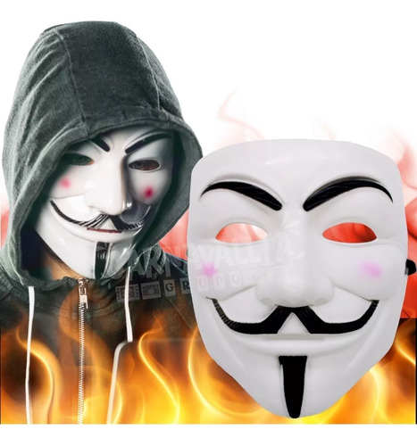 Mascara Blanca Anonymous Venganza Vendetta Disfraces Teatro 