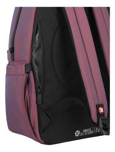 Mochila viaje Xtrem Sakai 2.0 5XT color burdeo diseño liso 24L