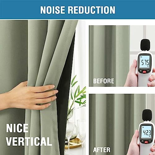 Cortinas Opacas 100% Para Dormitorio Con Forro Negro, Cortin