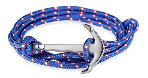 Pulsera Hombre Mujer De Soga Con Ancla De Acero Quirúrgico