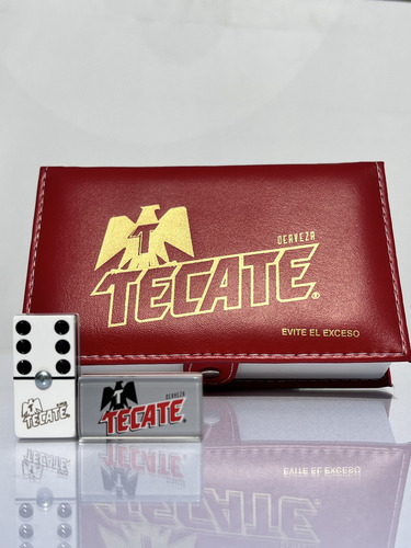 Domino Tecate Plata Profesional / Cubilete Tecate / Dados
