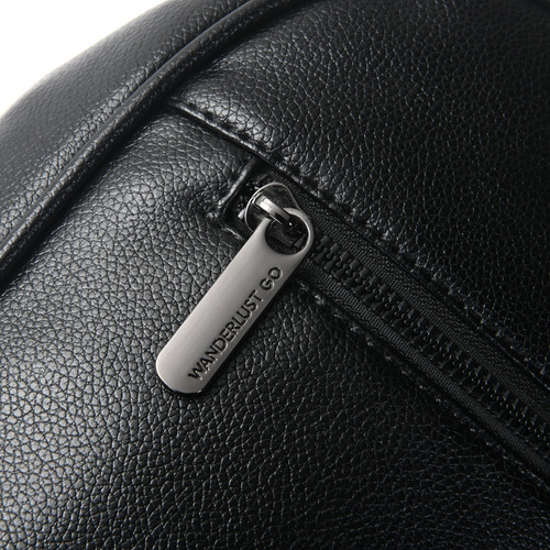 Mochila Wanderlust Pu Go Black Portanotebook Color Negro Diseño De La Tela Lisa