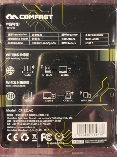 Imagen 2 de 3 de Adaptador Wifi Usb Tarjeta Red Ac600 600mbps