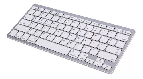 Teclado Bluetooth inalámbrico estándar, delgado, portátil, tableta, color blanco, inglés, EE. UU.