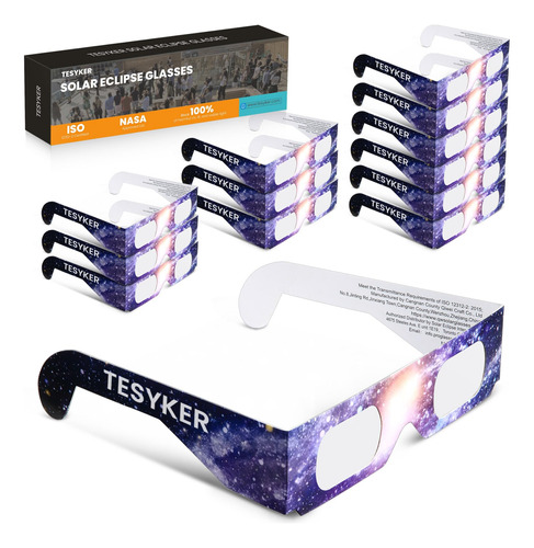 Lentes Eclipse Solar Tesyker Gafas Eclipse, Paquete De 12 Ga