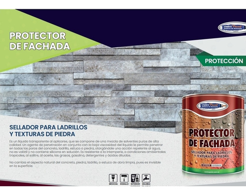 Protector De Fachada Madera, Ladrillos Y Piedras Metropaint