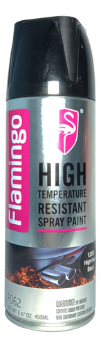 Pintura Spray Negro Alta Temperatura Flamingo 450ml  F062-12